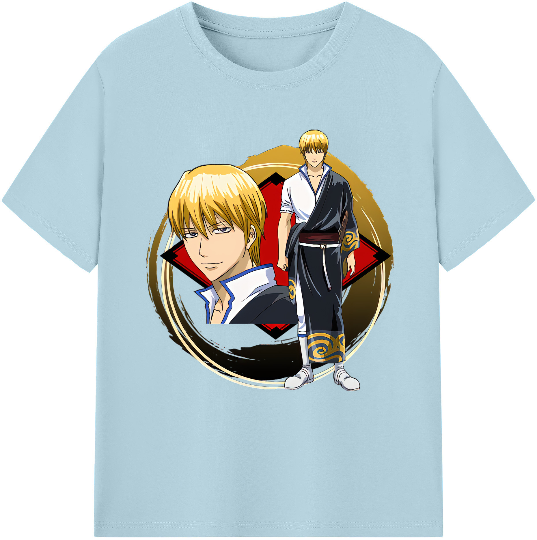 （画像用） ぎんたま 坂田銀時（さかたぎんとき） 神楽 志村新八（しむら しんぱち） GINTAMA Sakata Gintoki Kagura Shimura Shinpachi 綿100％半袖Tシャツ（フロントプリント）
